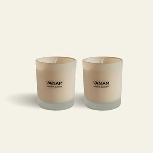 The Duo: Mindful Elation & Renewal Beeswax Candle Set - Vanam Studios - The Duo: Mindful Elation & Renewal Beeswax Candle Set
