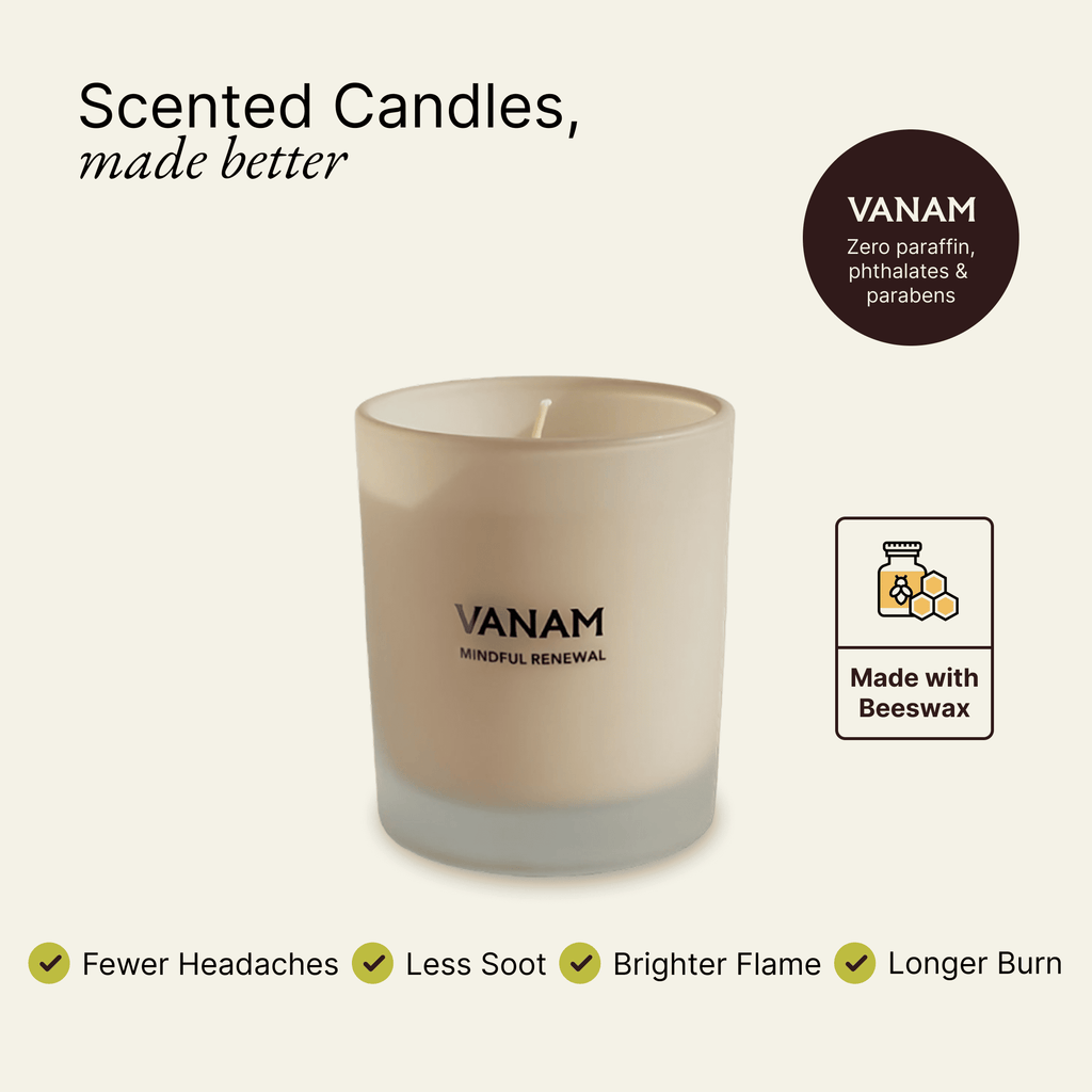 MINDFUL RENEWAL scented beeswax candle benefits — VANAM